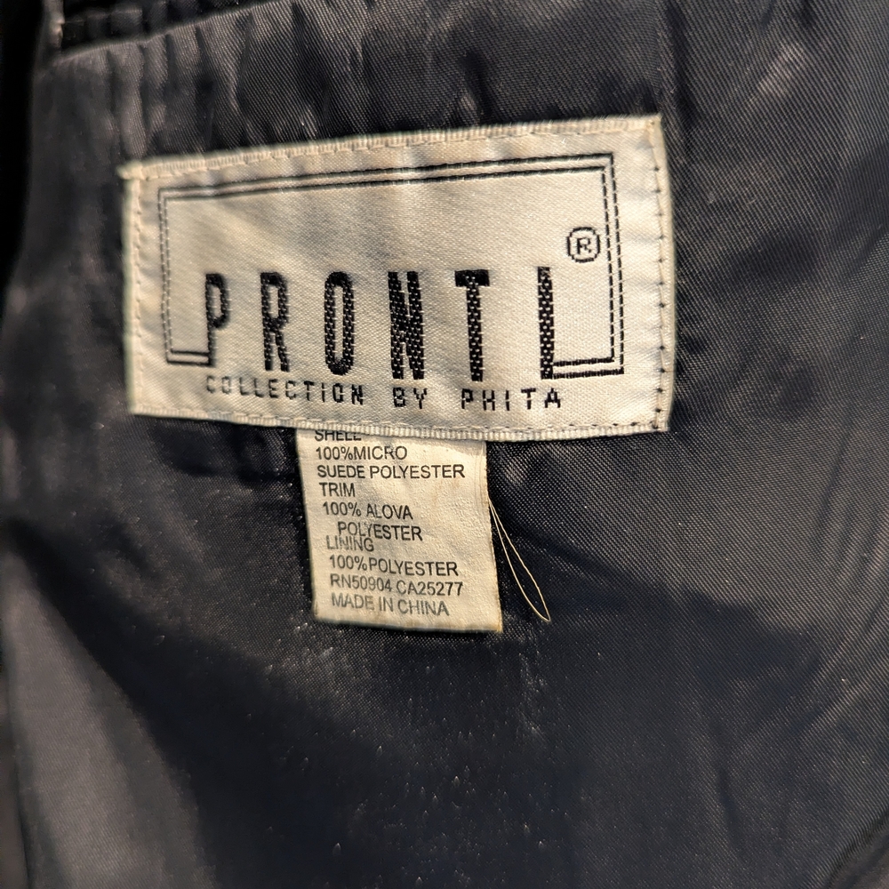 Pronte Vintage Faux Suede  Blazer With Faux Snakeskin Panels - Picture 6 of 6